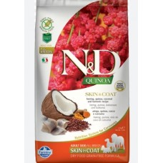 ND Quinoa Skin & Coat Herring, Coconut – пълноценна храна с киноа за кучета в зряла възраст над 1г. при чувствителен стомах, здрава кожа и козина с херинга, кокос и куркума